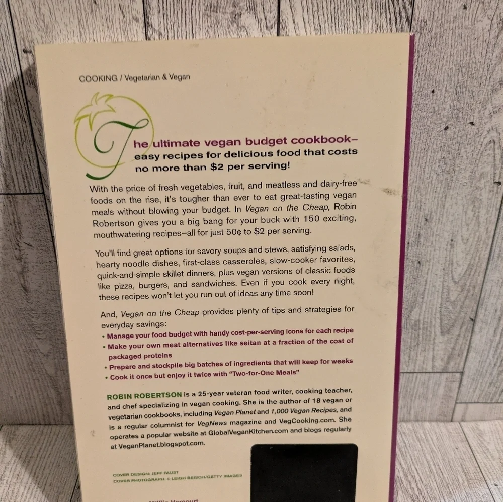 Vegan on the Cheap Cookbook by Robin Robertson - White Cover